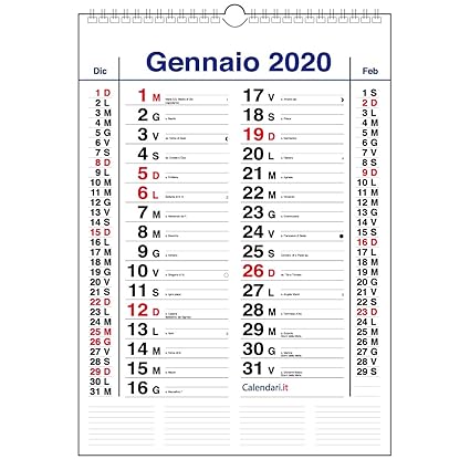 Calendario 2020 Da Muro Mod Olandese 3 Mesi Per Pagina Calendario Con Santi E Lune
