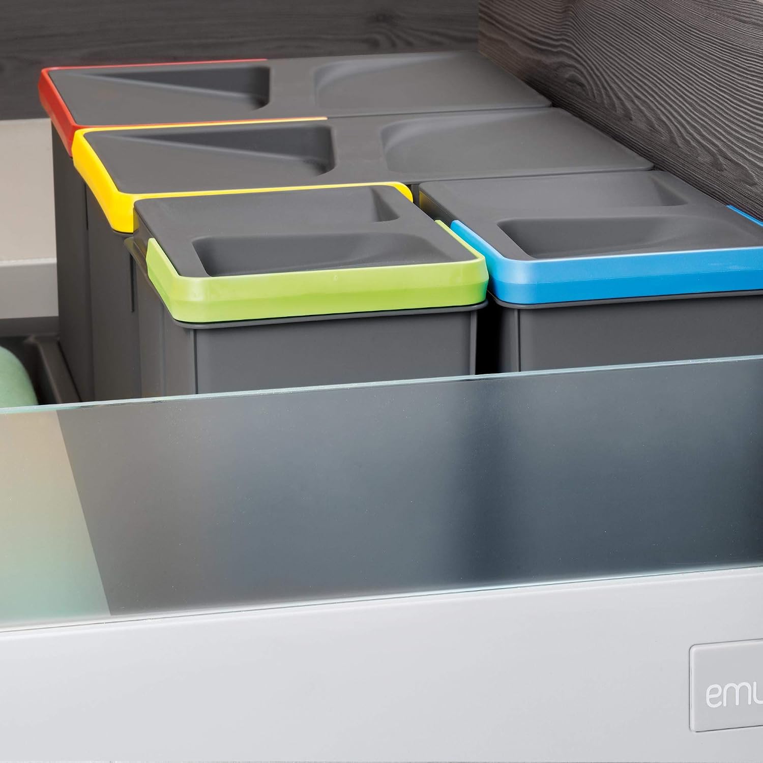 Emuca Drawer System, Cut Waste Sorting bin, Base for 80cm Cabinet (736x482mm), Grey, 80 cm (736 x 482) - Image 5