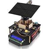 KEYESTUDIO DIY Solar Tracking Electronic Kit for Arduino, Smart Phone Charging, Temperature &amp; Humidity Sensor, BH1750 Light Sensor, Educational Programming Kit for Teens &amp; Adults 15+