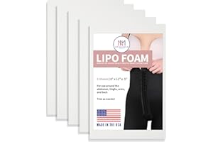 NEW MILLENNIUM PRODUCTS New Millennium Premium Lipo Foam Sheets (5 Pack) | USA Medical-Grade Compression Pads - Liposuction, BBL, Tummy Tuck | Reduce Swelling & Bruising | Use with Fajas, Ab Boards, Recovery Garments (8x11)