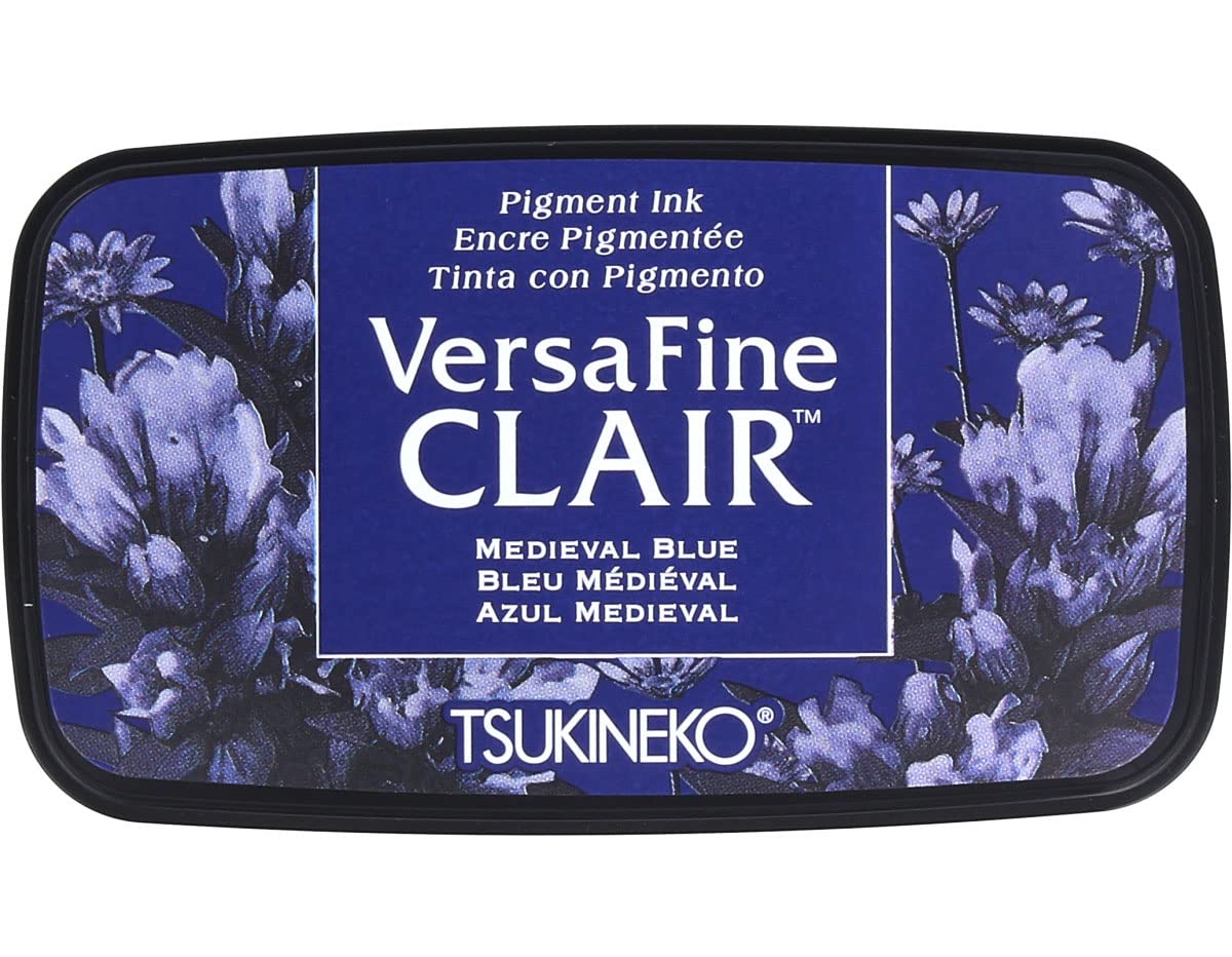 Tsukineko Medieval Versafine Clair Ink Pad, Synthetic Material, Blue, 5.6 x 9.7 x 2.3 cm