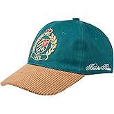 Brooks Brothers Men's 100% Cotton Baseball Hat with Corduroy Brim - Woven Logo One-Size Adjustable Hats