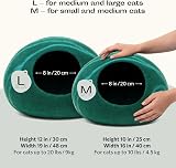 MEOWFIA Cat Cave Premium Felt Bed Merino Wool Emerald Medium view 2