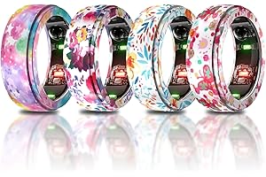 HYINUS 4 Pack Smart Ring Covers Compatible for Oura Ring Protector, Silicone Elastic Case for Oura Ring Gen 3 Working Out Accessories Men Women Finger Accessories (Small)