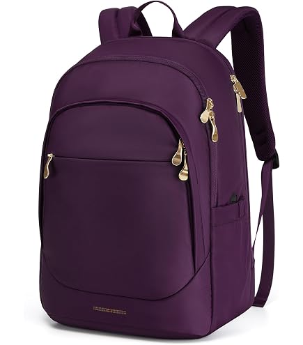 LIGHT FLIGHT Travel Laptop Backpack for Women, 15.6 Inch, Quilted Black