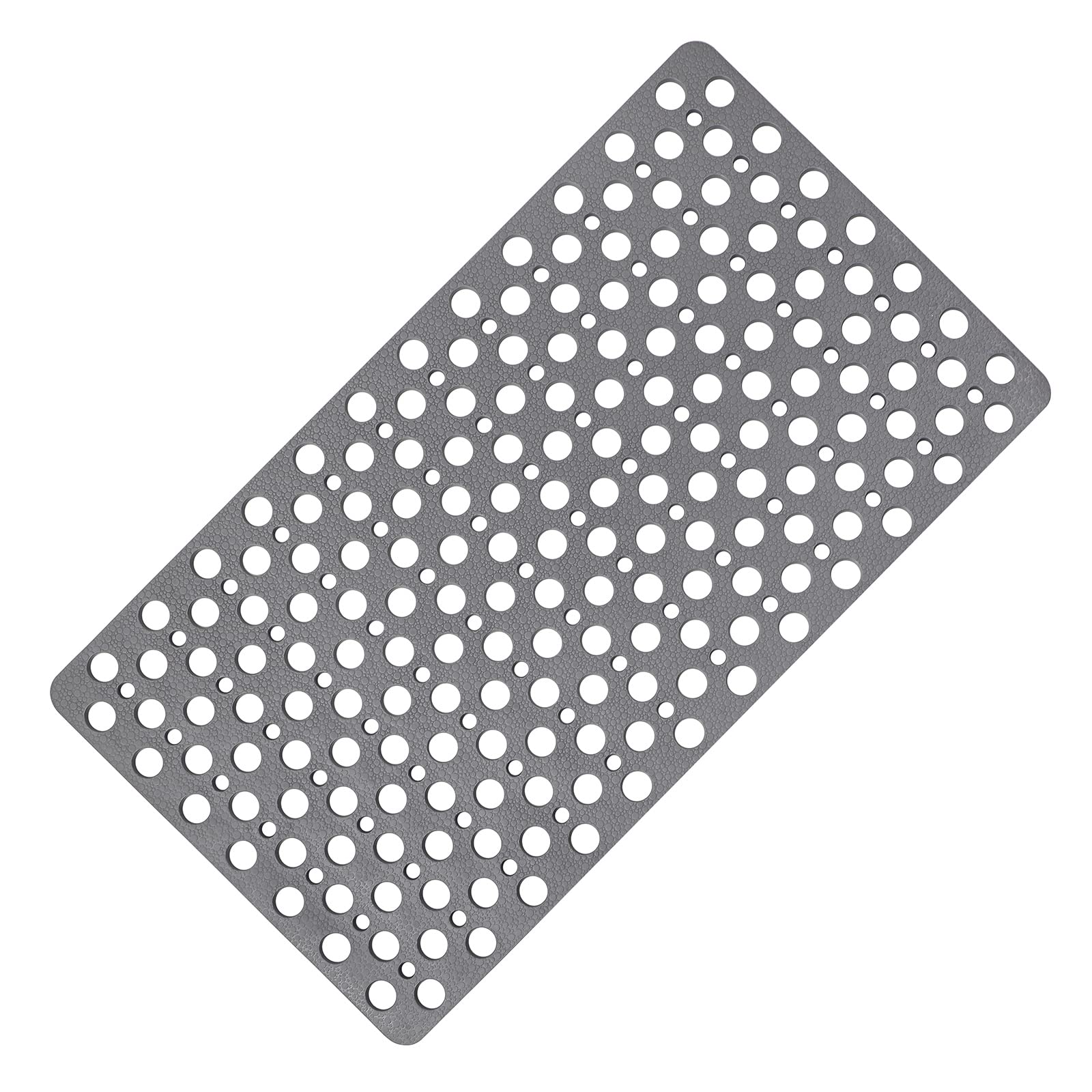 WELTRXE Bathtub Mat Non Slip, 70 x 38cm, Flexible Bathroom Shower Mats for Home Hotel, Strong Suction Cups, Machine Washable, Anti Slip Bath Mat, Odorless Safe for Elder and Kids, Bubble, Grey