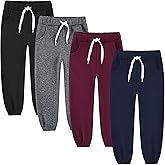 Avsead 4 Pack Toddler and Kids Boys Sweatpants Joggers Cotton Active Soft Joggers Pants with Functional Drawstring 2-14Y