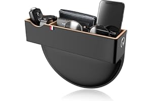 MISSEIAR Car Seat Gap Filler Organizer, Car Organizer Front Seat with USB Hole PU Leather Car Organizers and Storage Box For Holding Phone, Sunglasses, Key, Wallets