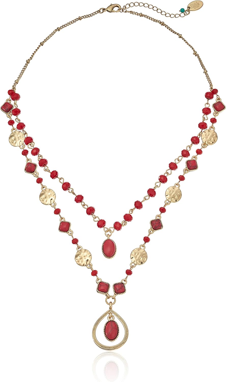 NINE WEST VINTAGE AMERICA "Fire Falls" GoldTone and Coral