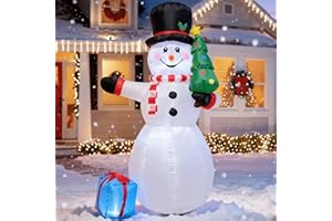 DROFELY Christmas Inflatable 5FT Christmas Snow Man Blow up Decoration with LED Light Outdoor Indoor Yard Graden Lawn Party Holiday Decor