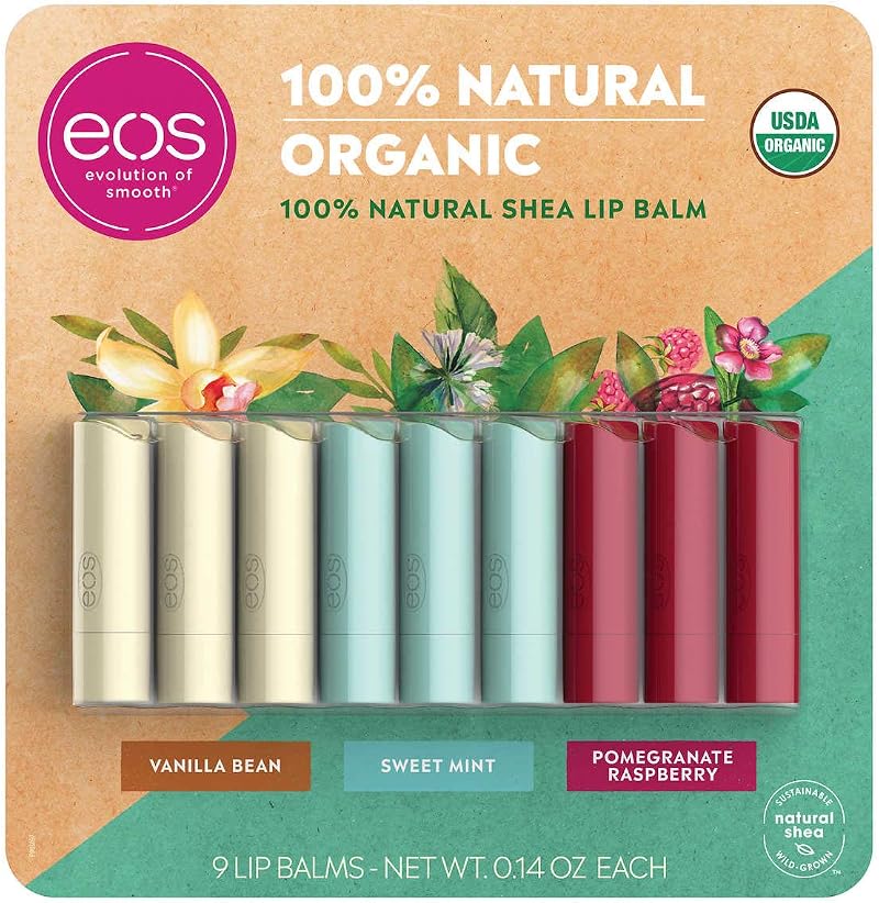 eos Organic Lip Balm 9 Pack Natural Hydrating Lip Care Collection