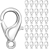 WLLHYF 100PCS Lobster Clasps, Silver Lobster Claw Clasps for Jewelry Making Jewelry Clasps DIY Necklace, Bracelet, Earring Accessories Alloy 12mm