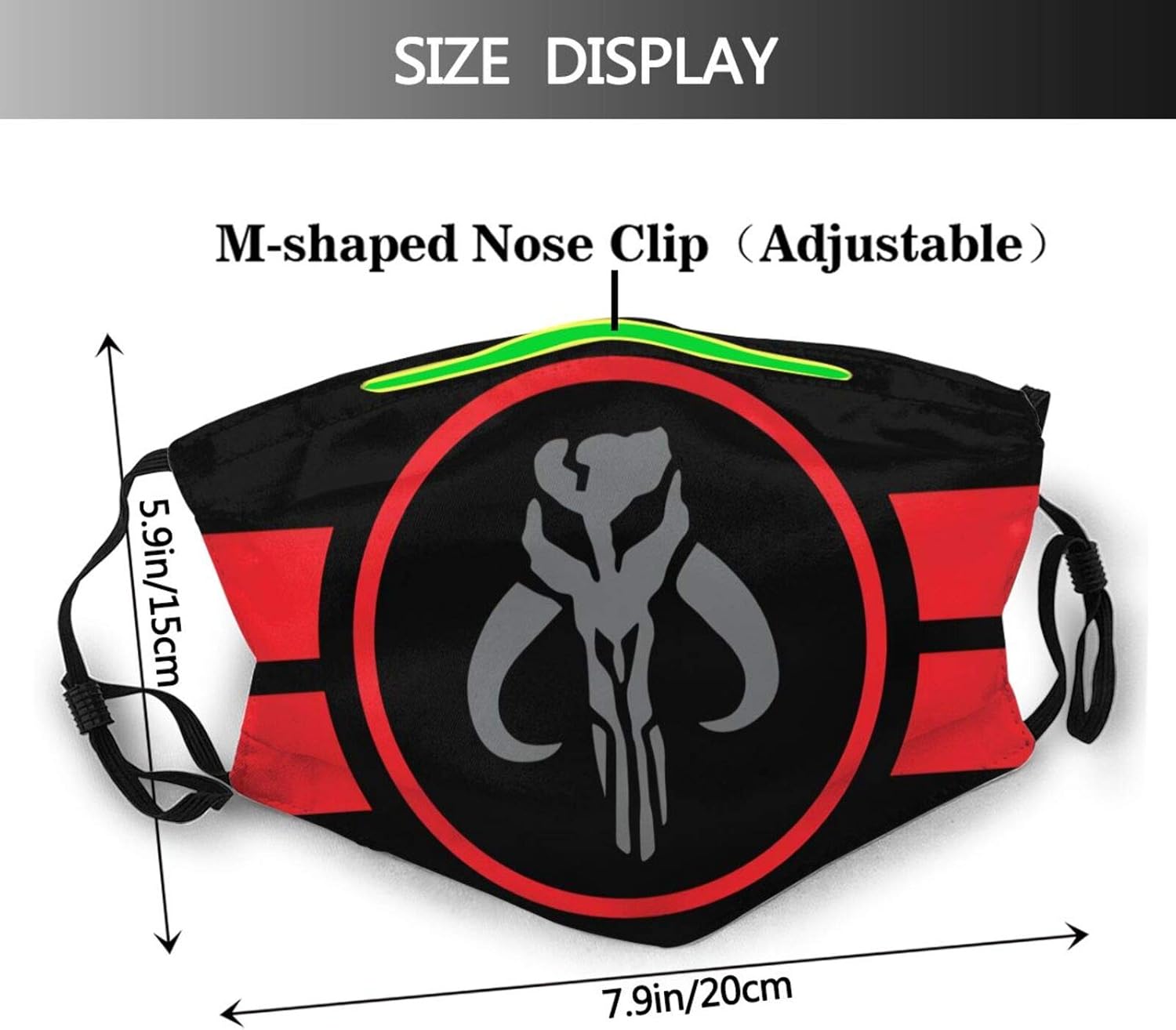 Kirito Beasley Mandalorian Logo Face Mask Washable and Reusable Outdoor Face Mask Balaclava Windproof Men's Women's Dustproof Mouth Cover with Adjustable Elastic Strap : Sports & Outdoors