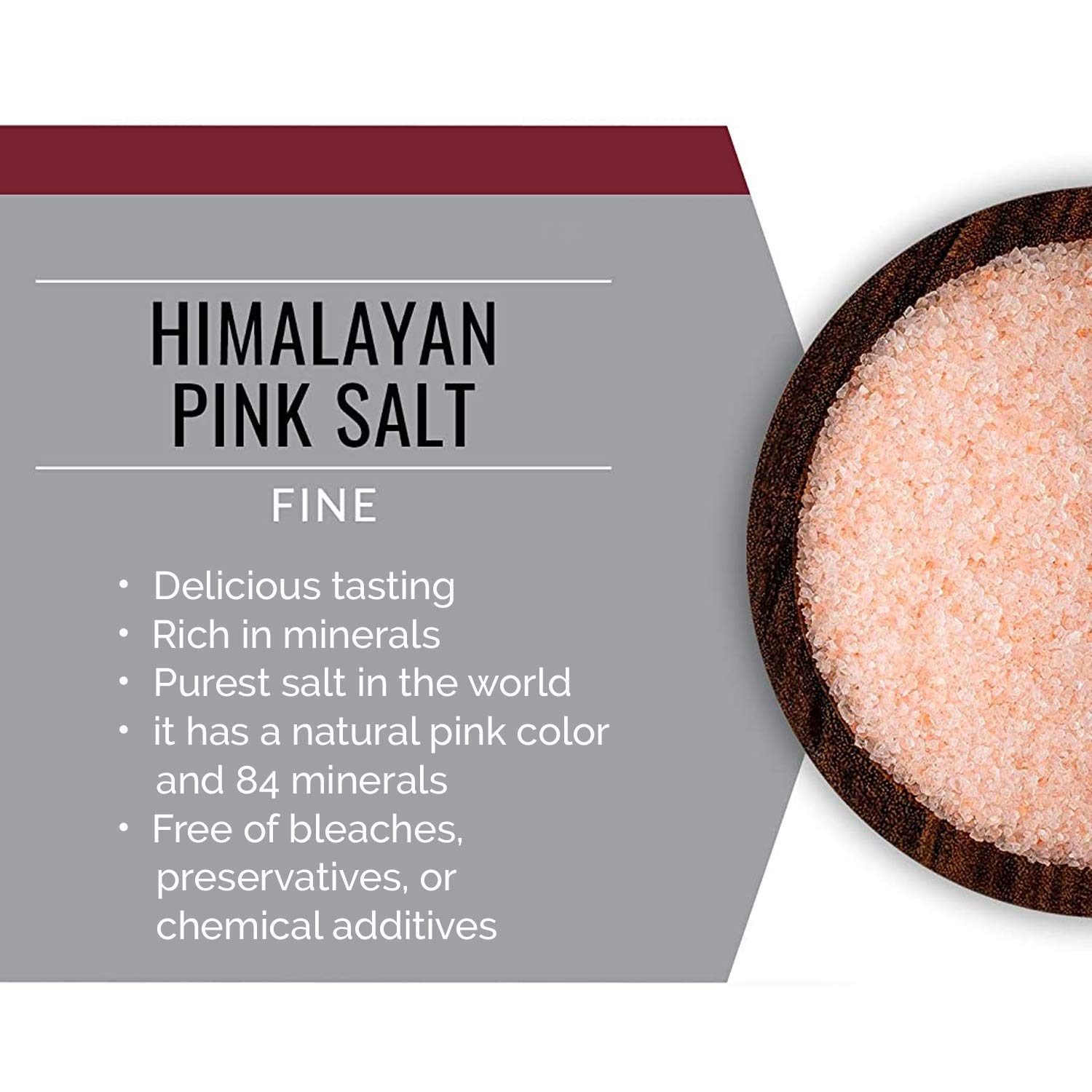 Himalayan Chef Pink Salt Fine Stand Up Bag w/Window, 100% Pure Natural Himalayan Pink Salt - 1 LBS : Sea Salt : Grocery & Gourmet Food
