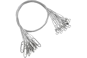 AMYSPORTS High Strength Fishing Leaders Steel Heavy Duty Fishing Leader Wire Line Stainless Wire Leaders Saltwater White Nick