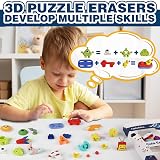 Halobios Space Erasers Set for Kids 16 Puzzle Pencil Erasers Astronaut Rocket view 4