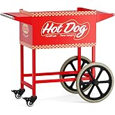 ROVSUN Hot Dog Cart for 5-7 Rollers Hot Dog Machine w/Storage Bin &amp; Shelves, Heavy-Duty Steel Mobile Stand for Concession Stands, Fairs, Events