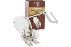 Madam Sew Open Toe Walking Foot for Quilting and Sewing Through Multiple Layers & Match Prints | Walking Foot Sewing Machine for Low-Shank Sewing Machines | Brother, Singer, Janome, Babylock & More