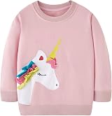 TEDD Girls Sweatshirt Kids Unicorn Cotton Top Long Sleeve Pullover 4-5 Years