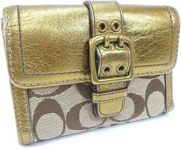 Amazon コーチ Coach 三つ折り財布 ブラウン ゴールド レディース キャンバス レザー 中古 Coach コーチ 財布 Amazon コーチ Coach 三つ折り財布 ブラウン ゴールド レディース キャンバス レザー 中古 Coach コーチ 財布