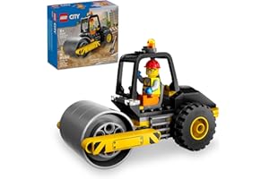 LEGO City Construction Steamroller Toy Playset, Fun Gift, Construction Toy Set for Kids Aged 5 Years Old Plus, Model Truck with a Worker Minifigure, Imaginative Play for Boys and Girls, 60401
