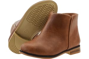 FLYFUPPY Girls Boots Ankle Boots for Girls Side Zipper Short Suede Booties Fashion Boots for Toddler/Little/Big Kids