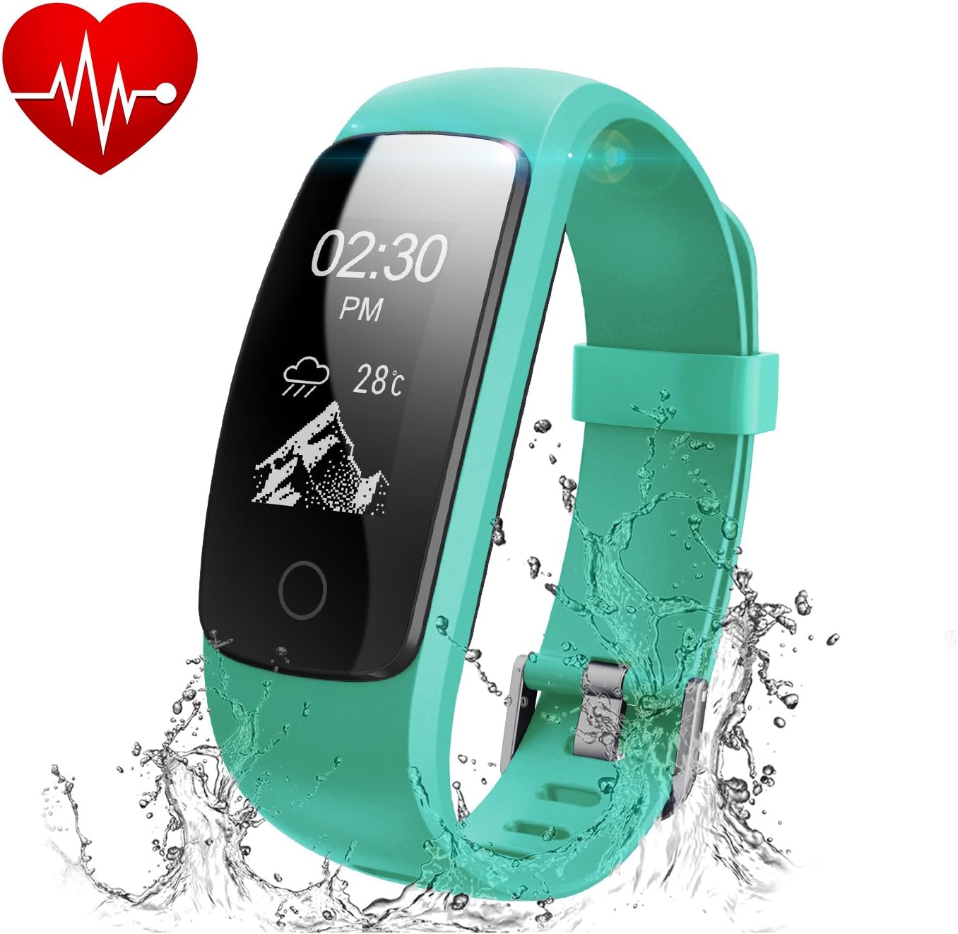 Fitness Tracker Watch, Runme Activity Tracker with Heart Rate Monitor, Bluetooth Pedometer with Sleep Monitor, IP67 Water Resistant Smart Watch Bracelet Wristband with Call/SMS Remind for iOS Android Smartphone