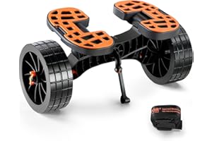 VEVOR Heavy Duty Kayak Cart, 320lbs Load Capacity, Detachable Canoe Trolley Cart with 10'' Solid Tires, Adjustable Brackets &