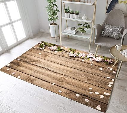 Amazon Com Lb Country Rustic Barn Wood Area Rug Kitchen Mat