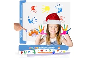 Funto Finger Paint Paper Roll, 12"x400", Size-Free,White, Large Paint Sheet for Toddlers, Art Pad for Kids, Paper for Painting, Easy to Cut