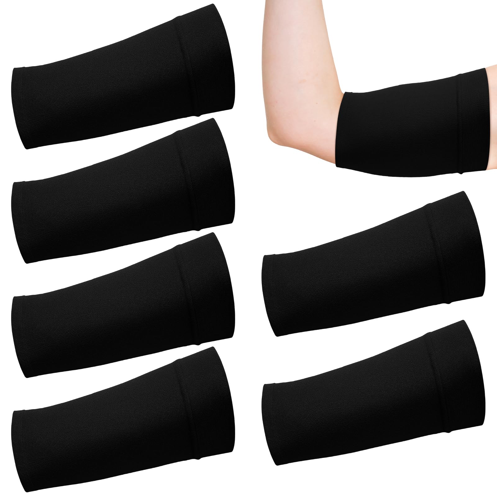 Photo 1 of Vinsatin 6 Pcs PICC Line Sleeve Cover PICC Line Shower Cover Fashionable Breathable Upper Arm Sleeves for Women Men(X-Large,Black)
