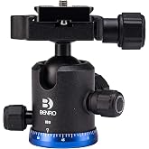 Benro Triple Action Ball Head with PU50 Quick Release Plate, Smooth 360 Degree Panning, Precision Control Knobs, Secure Locking System for Photo and Video Creators (IB0)