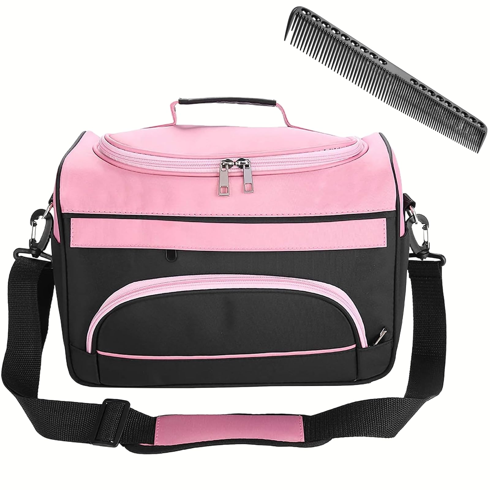 JEHANOIRY Large Capacity Hairdresser Bag Barber Carrying Case with Handle and Shoulder Strap, Beauty Salon Tool Kits Storage Travel Barber Case Holds Various Hair Cutting Tools Haircutting Bag