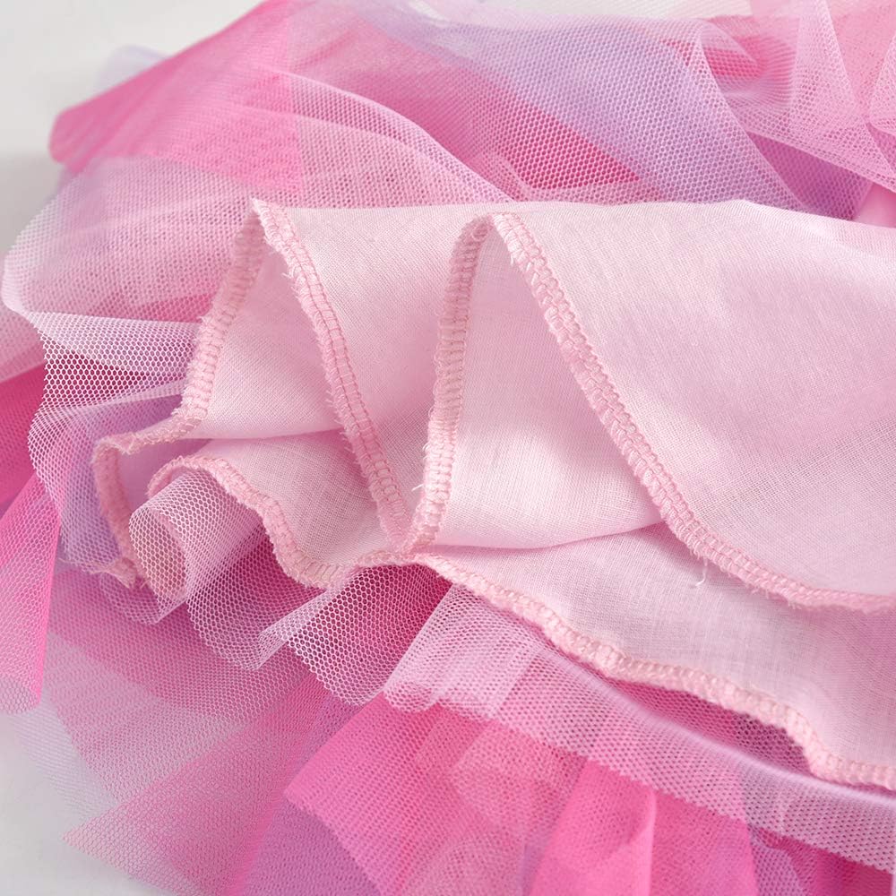 DXTON Girls Rainbow Flower Tulle Skirt Toddler Tutu Girls Clothes: Clothing