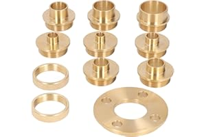 Router Guide Bush Set, 11pcs Router Bushing Set Brass Template Router Guides Kit with Lock Nut Adapter Router Accessory for C