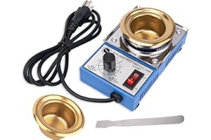 SZLYYDS Solder Pot,150W 110V Soldering Bath Titanium Plate with Extra 50mm pot& Solder Paste Scraper 200-450°c,Capacity 500g