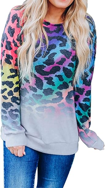 sky print gradient loose pants