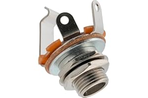 WLDJXLGL Standard 6.35mm (1/4") Nickel Plate Contact Guitar Mono Input Jack Output Jack Sockets for Most Electric Guitar & Bass Replacement Parts Silver