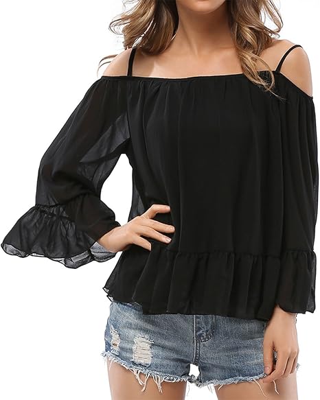 cold shoulder spaghetti strap tops