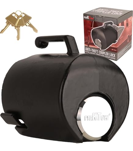 Verrou Antivol à Goupille Pour Attelage Remorque - Alliage Aluminium - Diamètre 74mm - 2 Clés - Pour Camping-car, Bateau