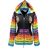 Shopoholic Fashion Women Rainbow Sleeved Flower Patch Hoodie