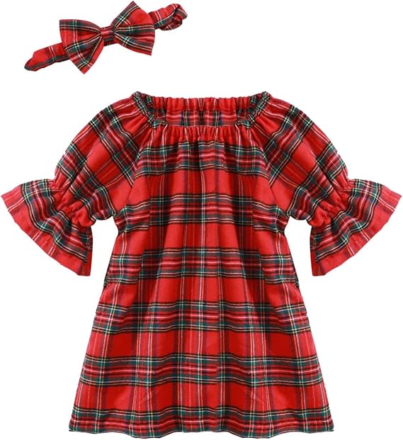 plaid baby dress
