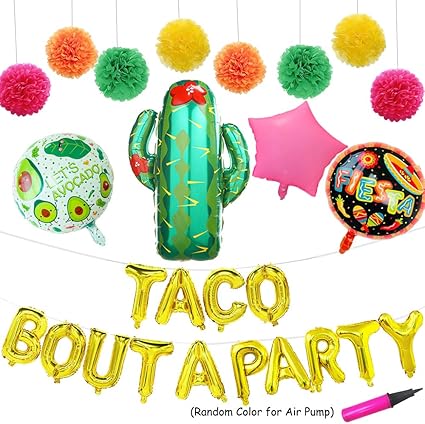 Amazon Com Taco Bout A Party Foil Ballons 24 Large Cactus