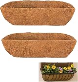 HH-LIFE 2 pcs Pre-formed Coco Liners 24 inch Wall Trough Window Box Liner