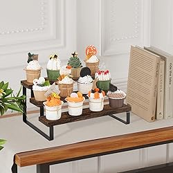 YINMIT Wooden Display Riser Stand, Tiered Perfume