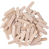 Clofiak 100PCS Mini Wood Craft Sticks, Natural Wooden Food Grade, 1.6x0.4in | Popsicle Sticks, for Homeschool Arts and Crafts, Waxing Supplies, Classroom Art Supplies