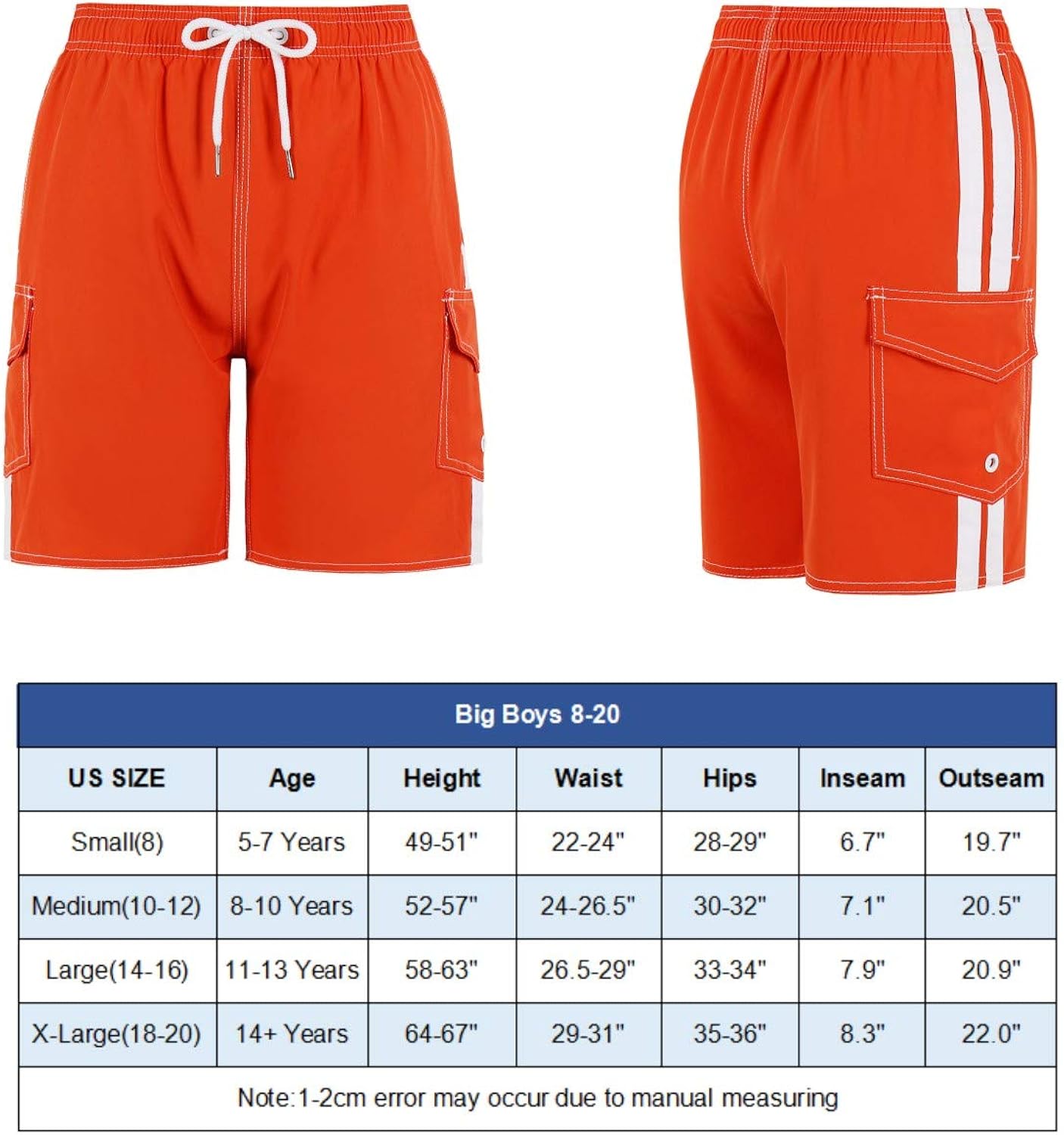 QRANSS Boys Kids Shark Printed Swim Trunks Board Shorts with Pockets: Clothing