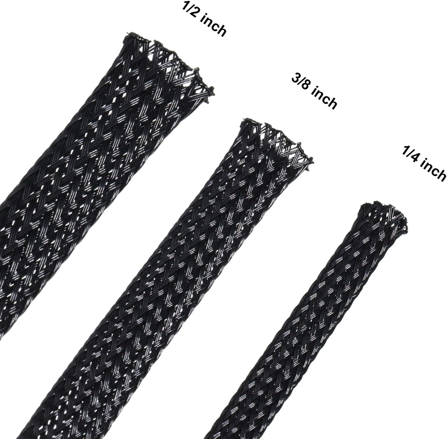 Boao 50 ft PET Expandable Braided Cable Sleeve - Image 3