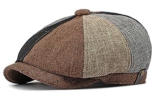 BQCWOXF Newsboy Cap for Men 8 Panel Vintage Cabbie News Flat Gatsby Mens Hats Adjustable Linen Mens Hats