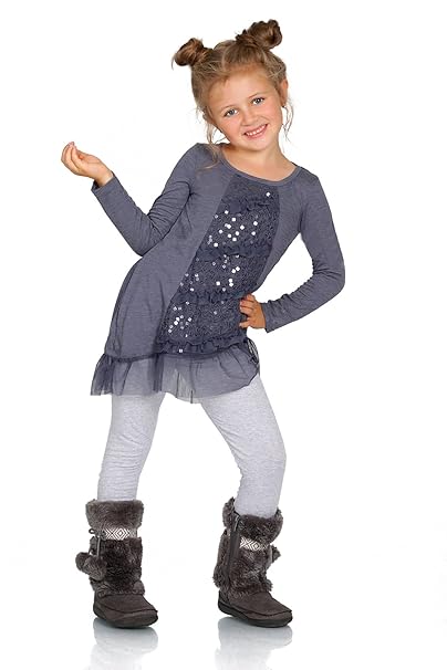 FUTURO FASHION® - Mädchen Leggings aus Baumwolle - warm & dick - lang - einfarbig - 2-13 Jahre